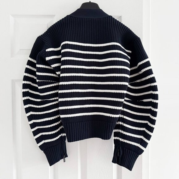 Sacai Horizontal Stripe Knit Cardigan in Navy, size Small - Picture 8 of 13